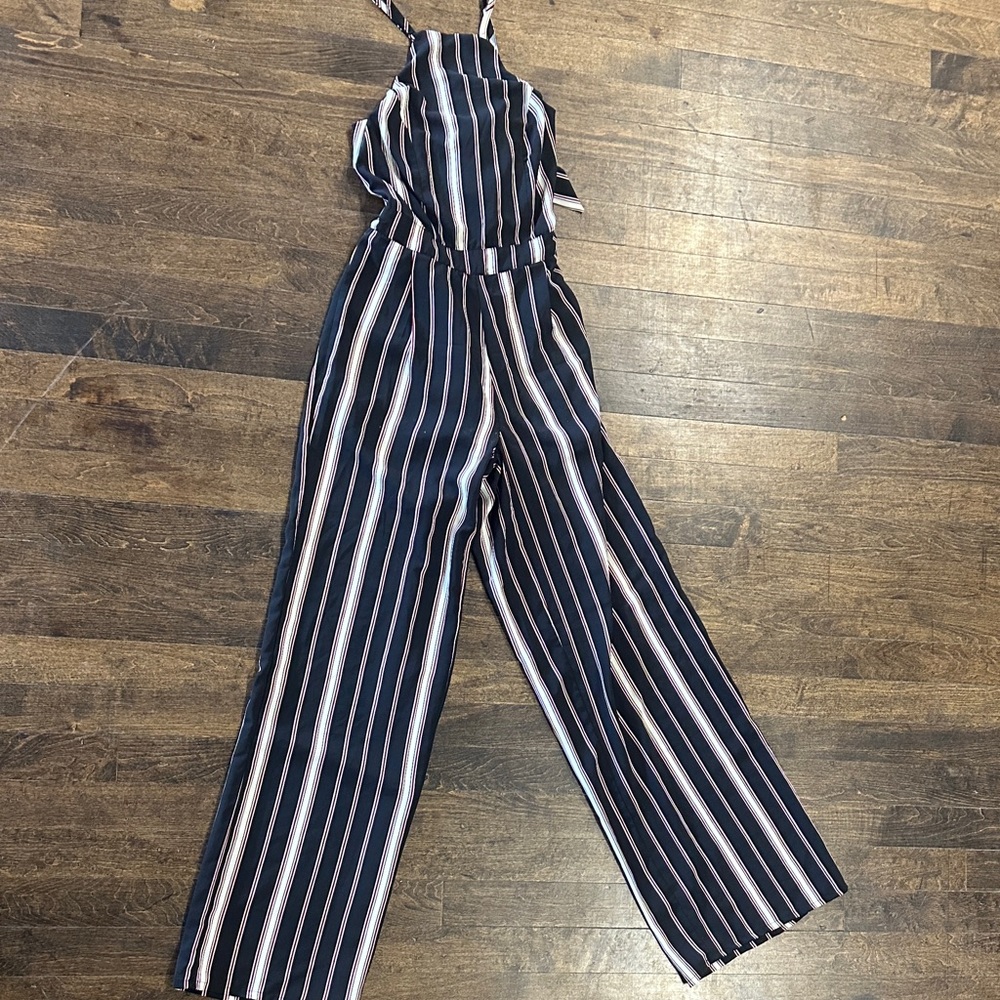 Striped Navy Red and White Jumpsuit